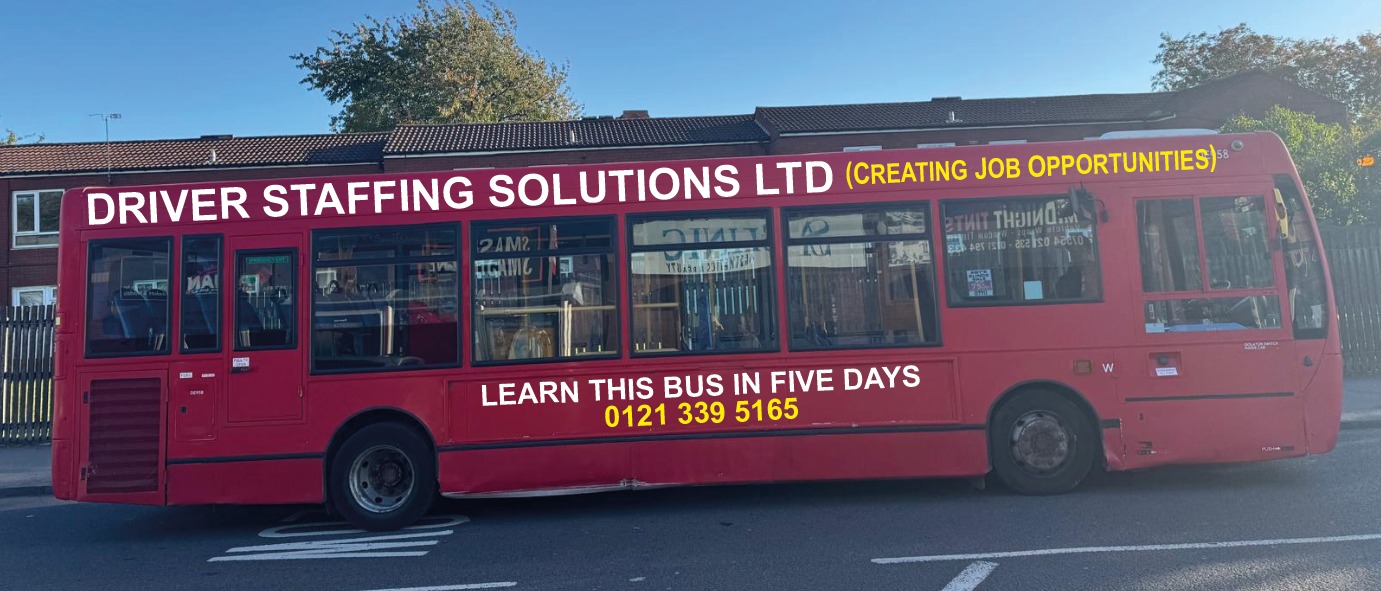 Driver Staffing Solutions branded bus - learn this bus in five days